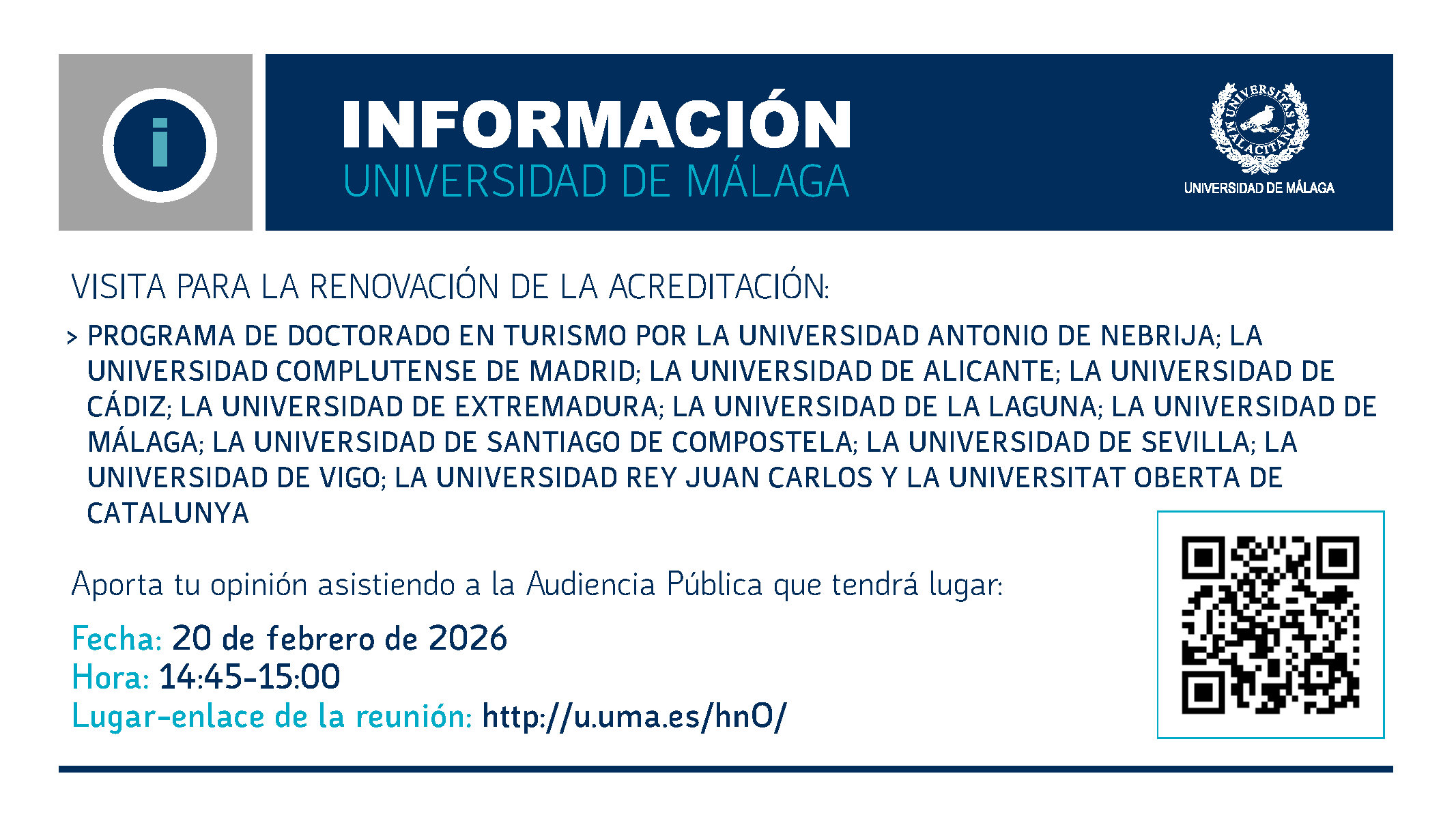 Acreditación del Programa de Doctorado en Turismo Interuniversitario
